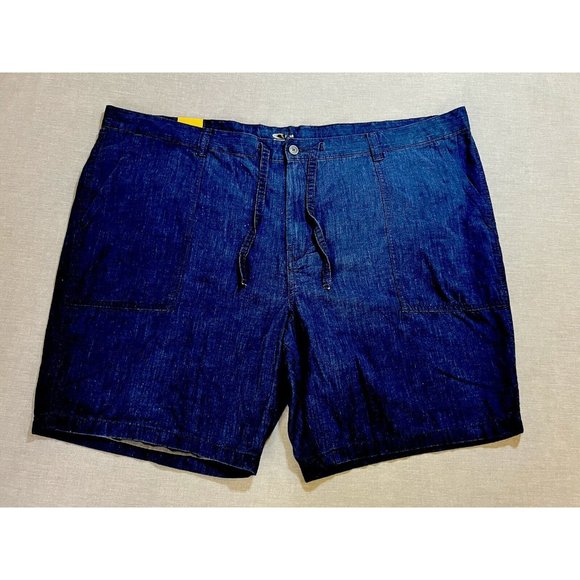 Old Navy Shorts Mens 48 Blue‎ Drawstring Chino Pocketed Belted Zip Button Men. - Picture 1 of 8